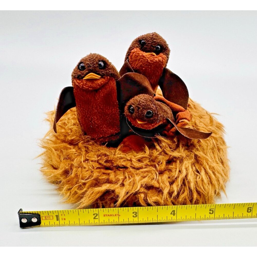 Folkmanis Baby Robin Birds in Nest Hand Puppet Plush Stuffed Animal Toy‎ Vintage - Picture 8 of 8